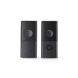 Nedis GSPR10020BK 2.0-stereo gaming speakers voor PC en notebook 3.5 mm