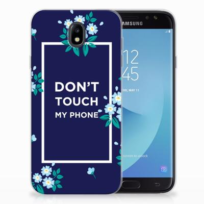 Samsung Galaxy J7 2017 | J7 Pro Silicone-hoesje Flowers Blue DTMP Samsung Galaxy J7 2017 | J7 Pro Silicone-hoesje Flowers Blue DTMP