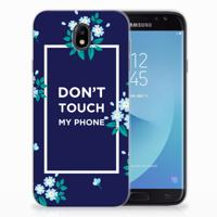Samsung Galaxy J7 2017 | J7 Pro Silicone-hoesje Flowers Blue DTMP Samsung Galaxy J7 2017 | J7 Pro Silicone-hoesje Flowers Blue DTMP