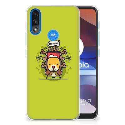 Motorola Moto E7/E7i Power Telefoonhoesje met Naam Doggy Biscuit Motorola Moto E7/E7i Power Telefoonhoesje met Naam Doggy Biscuit