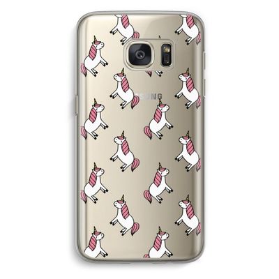 Eenhoorns overal: Samsung Galaxy S7 Transparant Hoesje
