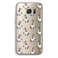 Eenhoorns overal: Samsung Galaxy S7 Transparant Hoesje