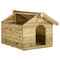 The Living Store Hondenhok - Hout - Groen - 105 x 123 x 90 cm - Opklapbaar dak