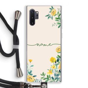 Gele bloemen: Samsung Galaxy Note 10 Plus Transparant Hoesje met koord