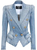 Balmain blazer en jean à boutonnière croisée - Bleu - thumbnail