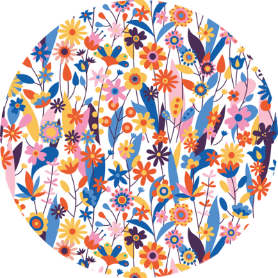 Kleurrijke bloemen Natuur vinyl tapijt
