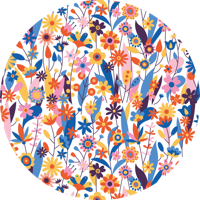 Kleurrijke bloemen Natuur vinyl tapijt
