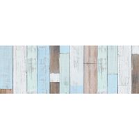 Decoratie plakfolie houten planken look blauw/bruin 45 cm x 2 meter zelfklevend