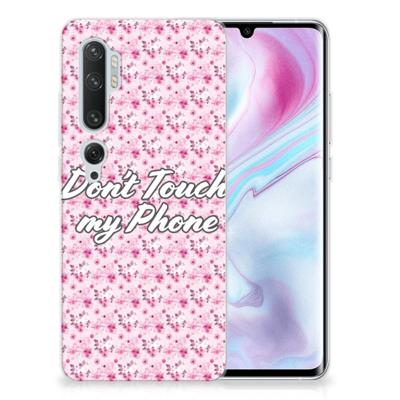 Xiaomi Mi Note 10 Pro Silicone-hoesje Flowers Pink DTMP Xiaomi Mi Note 10 Pro Silicone-hoesje Flowers Pink DTMP