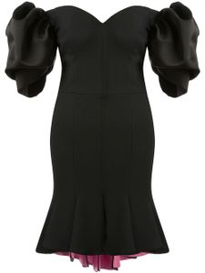 Alexander McQueen robe courte à manches bouffantes - Noir