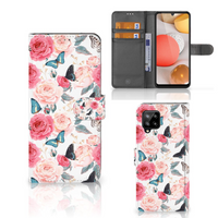 Samsung Galaxy A42 5G Hoesje Butterfly Roses