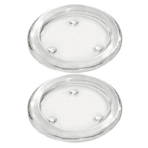 2x Glazen kaarsenhouders voor stompkaarsen van 8 cm doorsnede - Waxinelichtjeshouders