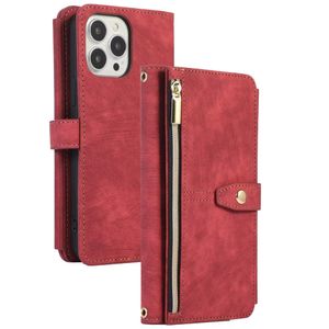 iPhone SE 2020 hoesje - Bookcase - Koord - Pasjeshouder - Portemonnee - Kunstleer - Rood