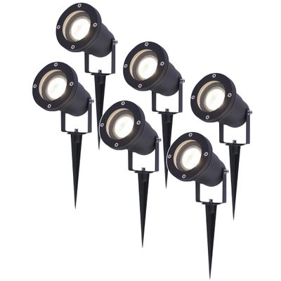 HOFTRONIC™ 6x LED Prikspot zwart Sydney aluminium 5W 4000K IP65 Voor buitengebruik