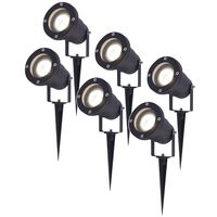 HOFTRONIC™ 6x LED Prikspot zwart Sydney aluminium 5W 4000K IP65 Voor buitengebruik