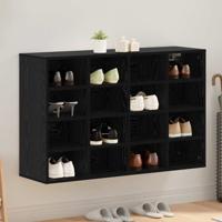Schoenenkast Zwart eiken 103 x 30 x 67 cm Bewerkt hout
