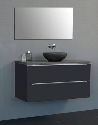 Badmeubel Senza Dynasty met ronde kom 100 Hoogglans Antraciet