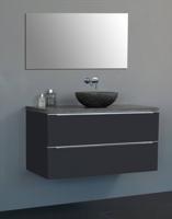 Badmeubel Senza Dynasty met ronde kom 100 Hoogglans Antraciet