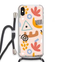 Abstract: iPhone XS Transparant Hoesje met koord
