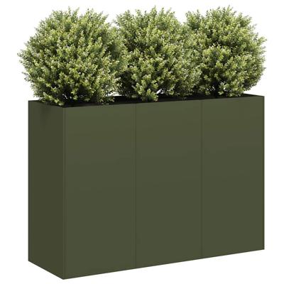 Plantenbak 120x40x80 cm koudgewalst staal olijfgroen