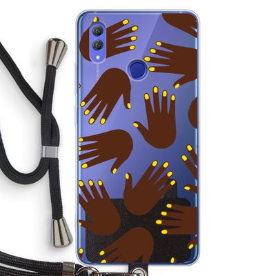 Hands dark: Honor Note 10 Transparant Hoesje met koord