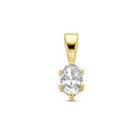 14K Geelgouden Hanger met April Geboortesteen - 13x4,5mm