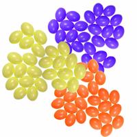 Knutsel en decoratie paaseieren - 75x stuks - kleuren mix - plastic - 6 cm - Pasen thema