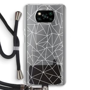 Geometrische lijnen wit: Xiaomi Poco X3 Pro Transparant Hoesje met koord