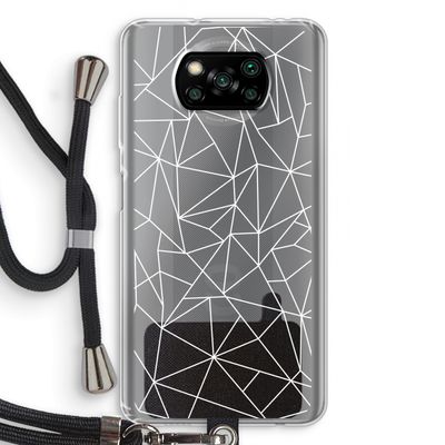 Geometrische lijnen wit: Xiaomi Poco X3 Pro Transparant Hoesje met koord