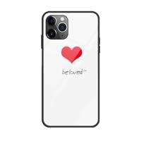 Voor iPhone 11 Pro Max kleurrijke geschilderde glazen kast (rood hart)