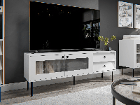 Tv-meubel AURALU 2 deuren 2 lades 150 cm wit