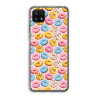 Pink donuts: Samsung Galaxy A22 5G Transparant Hoesje - thumbnail