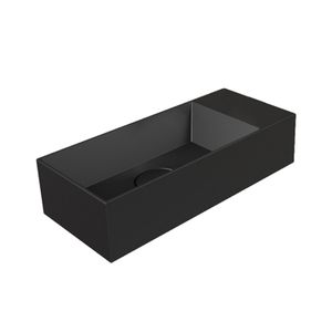 Fontein Salenzi Spy 45x20 cm Mat Zwart zonder Kraangat (inclusief bijpassende clickwaste)