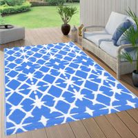 VidaXL Buitenkleed arakil 190x290 cm pp blauw en wit