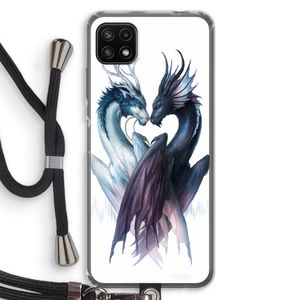 Yin Yang Dragons: Samsung Galaxy A22 5G Transparant Hoesje met koord