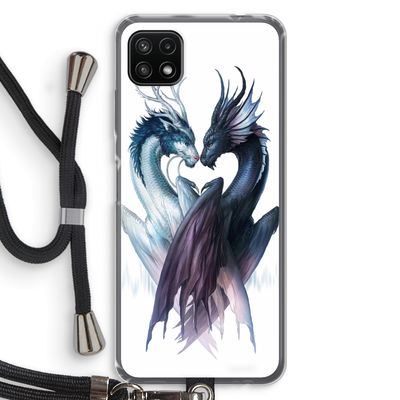 Yin Yang Dragons: Samsung Galaxy A22 5G Transparant Hoesje met koord