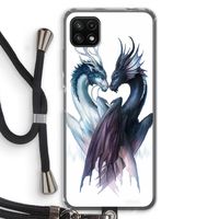 Yin Yang Dragons: Samsung Galaxy A22 5G Transparant Hoesje met koord