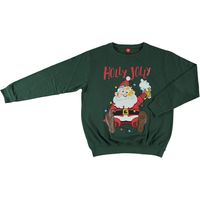 Apollo Apollo Heren Foute Kersttrui Sweater Groen Holly Jolly Santa - thumbnail