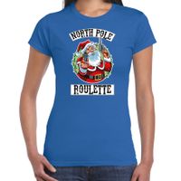 Fout Kerstshirt / outfit Northpole roulette blauw voor dames