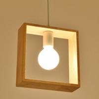 YWXLight Home Decoratie persoonlijkheid creatieve eenvoudige massief hout geometrische hanger lichten (vierkant)