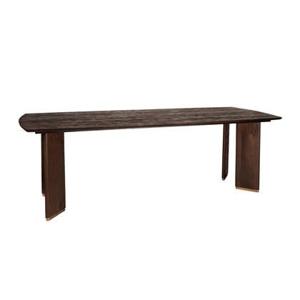 PTMD Liber Brown Mango Wood Dining Table 240cm Gold Leg