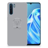 OPPO A91 Telefoonhoesje met Naam Grijs Baby Olifant - thumbnail