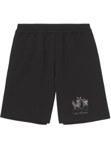 Burberry short de sport à broderies - Noir