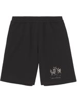 Burberry short de sport à broderies - Noir - thumbnail