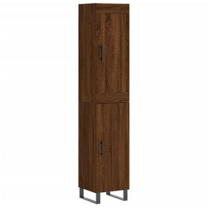 vidaXL Hoge kast 34,5x34x180 cm bewerkt hout bruin eikenkleur