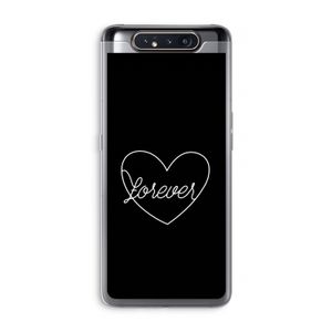 Forever heart black: Samsung Galaxy A80 Transparant Hoesje