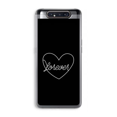 Forever heart black: Samsung Galaxy A80 Transparant Hoesje