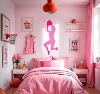 Speler die de bal gooit basketbal sticker