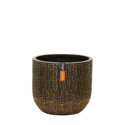 Pot bol Skin 24x21 zwart goud