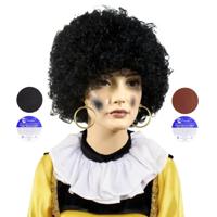 Pieten set - pruik - kraag - schmink - oorbellen - sinterklaas en piet